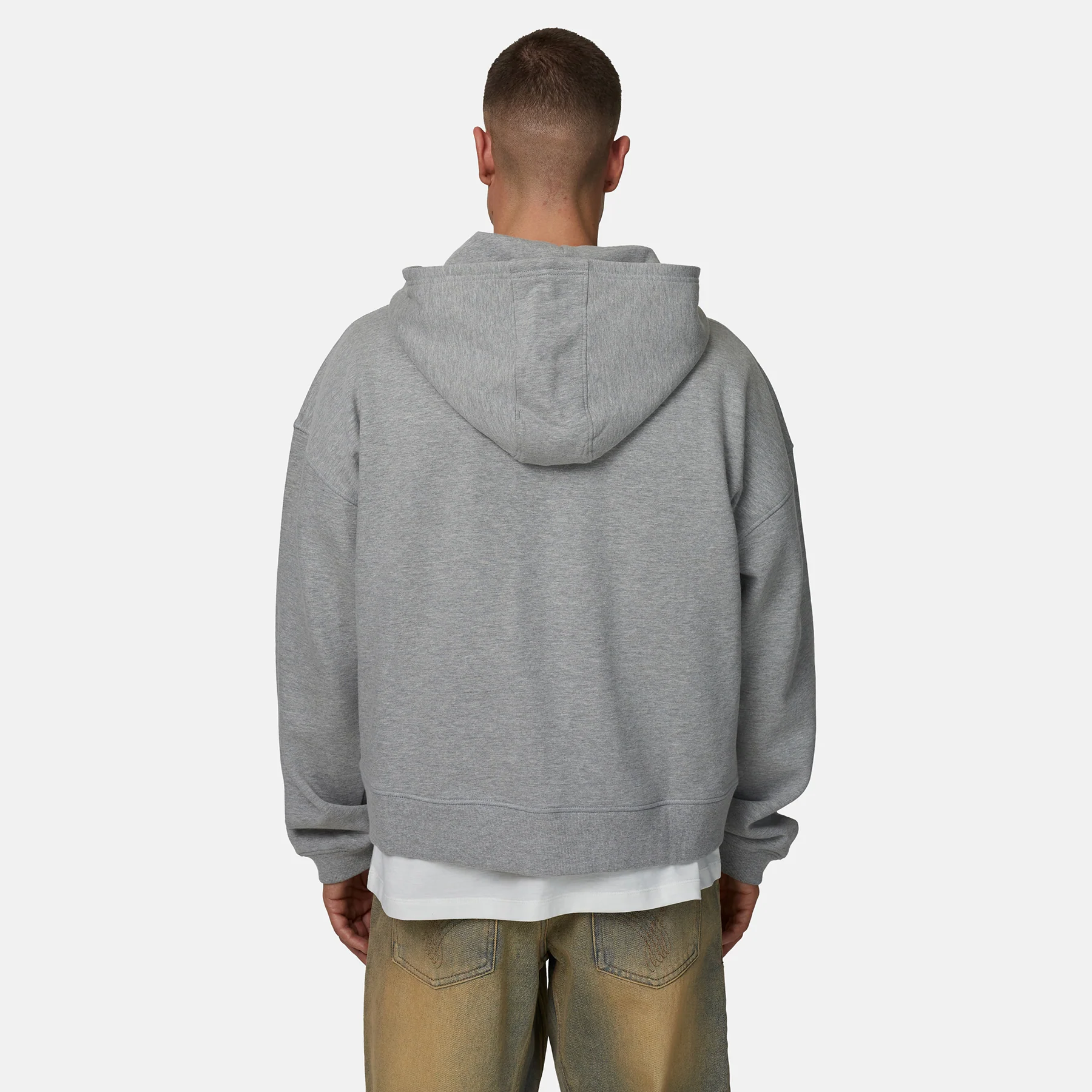 Icarus Grey Marl Zip Hoodie - Image 3