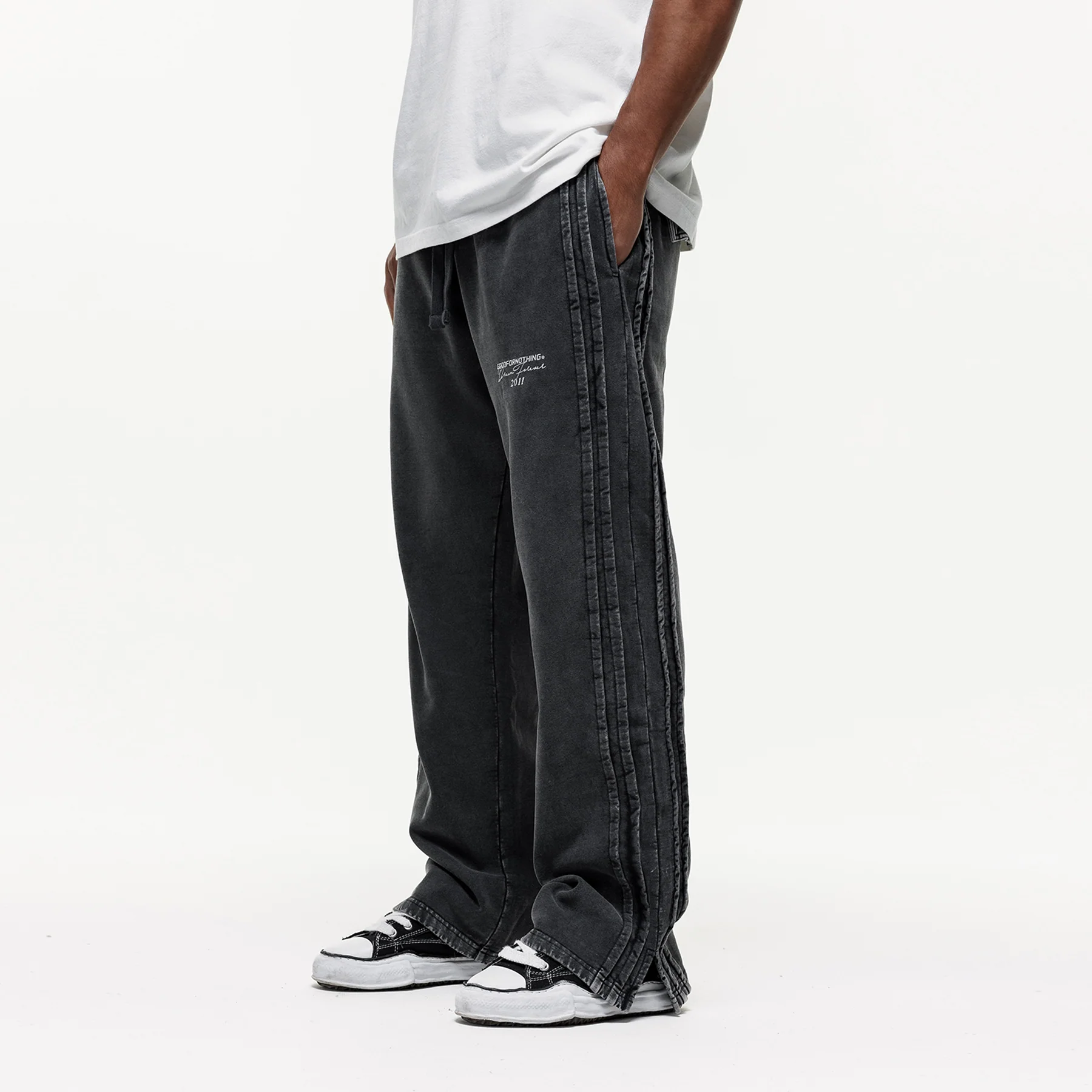 Partial Washed Grey Sweatpants