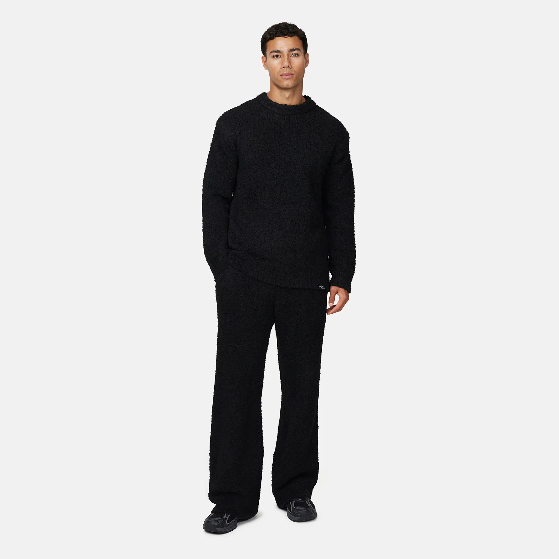 Cozy Boucle Knitwear Black Crew - Image 3