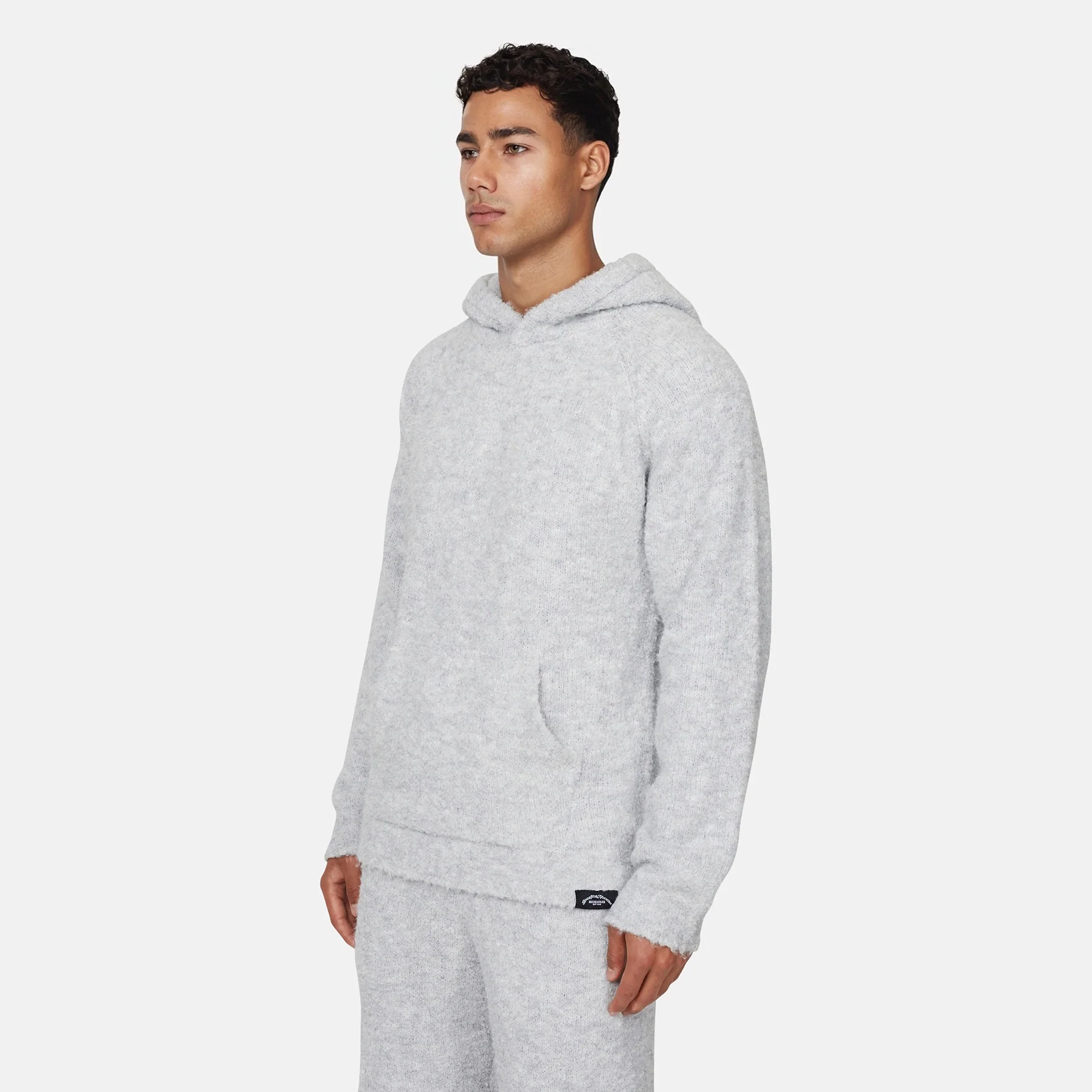 Cozy Boucle Knitwear Grey Hoodie - Image 2
