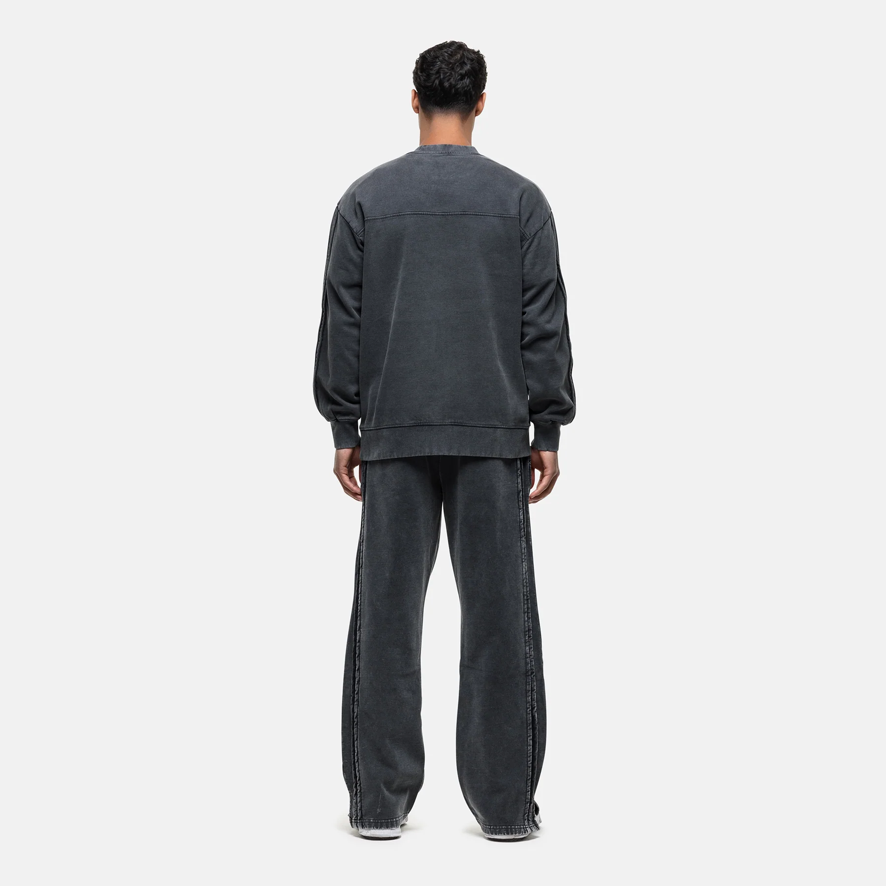 Partial Seam Washed Grey Sweatshirt - Image 7