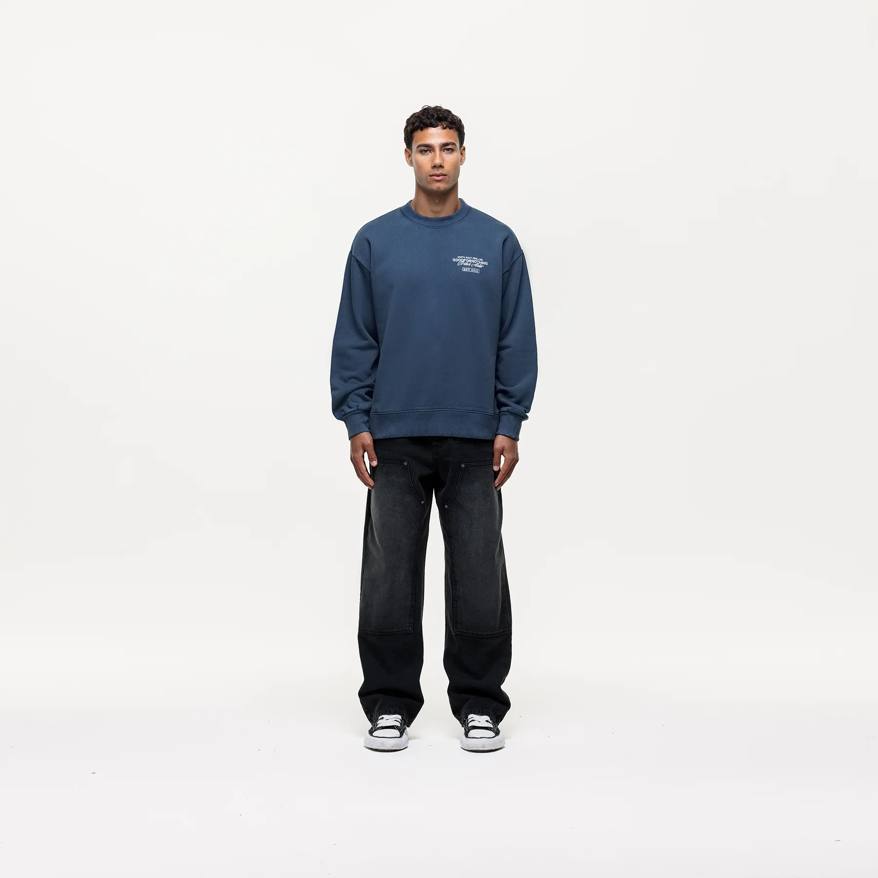 Atelier Navy Washed Sweatshirt - Image 4