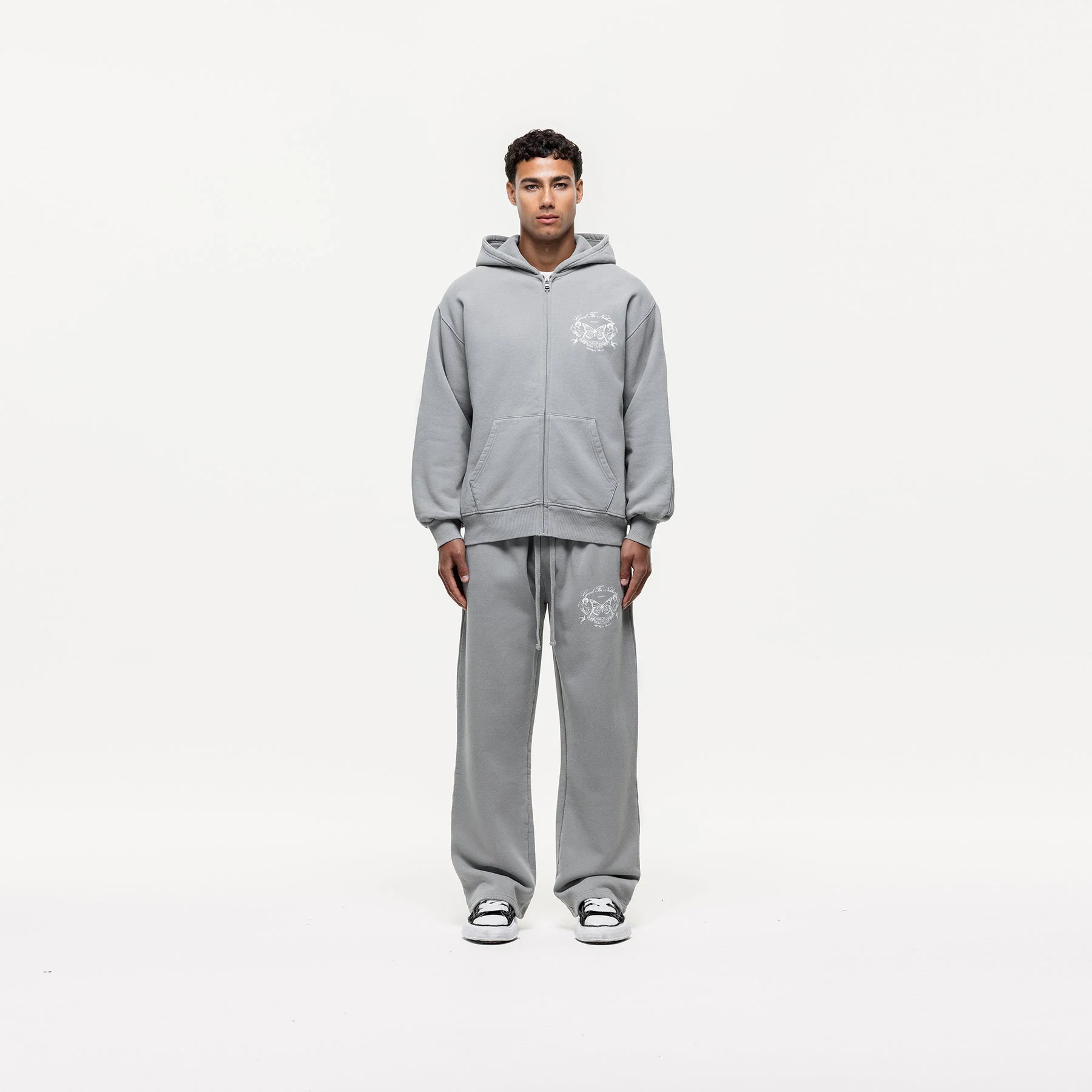Renaissance Washed Grey Zip hoodie - Image 4
