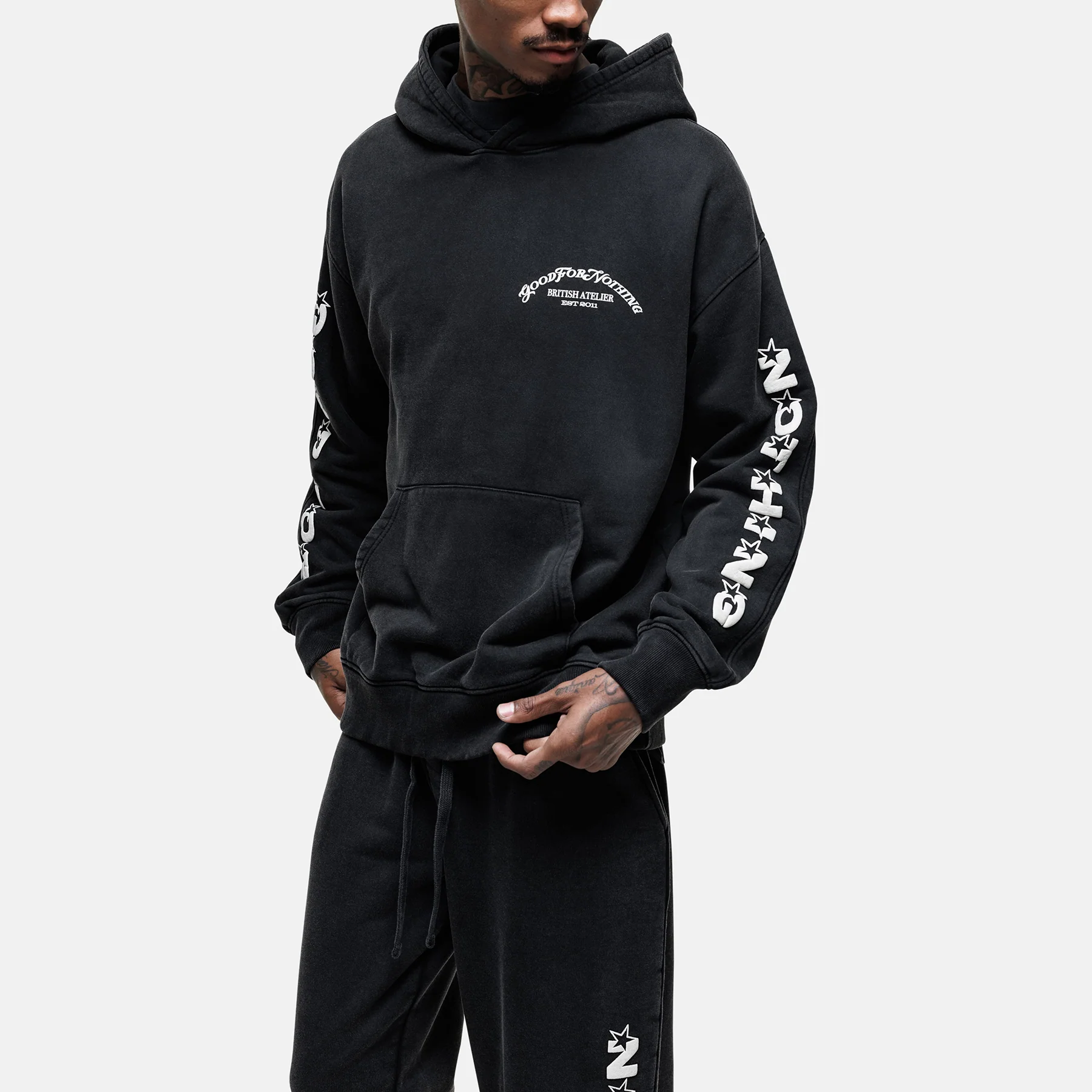 Liberty Washed Black Hoodie - Image 4