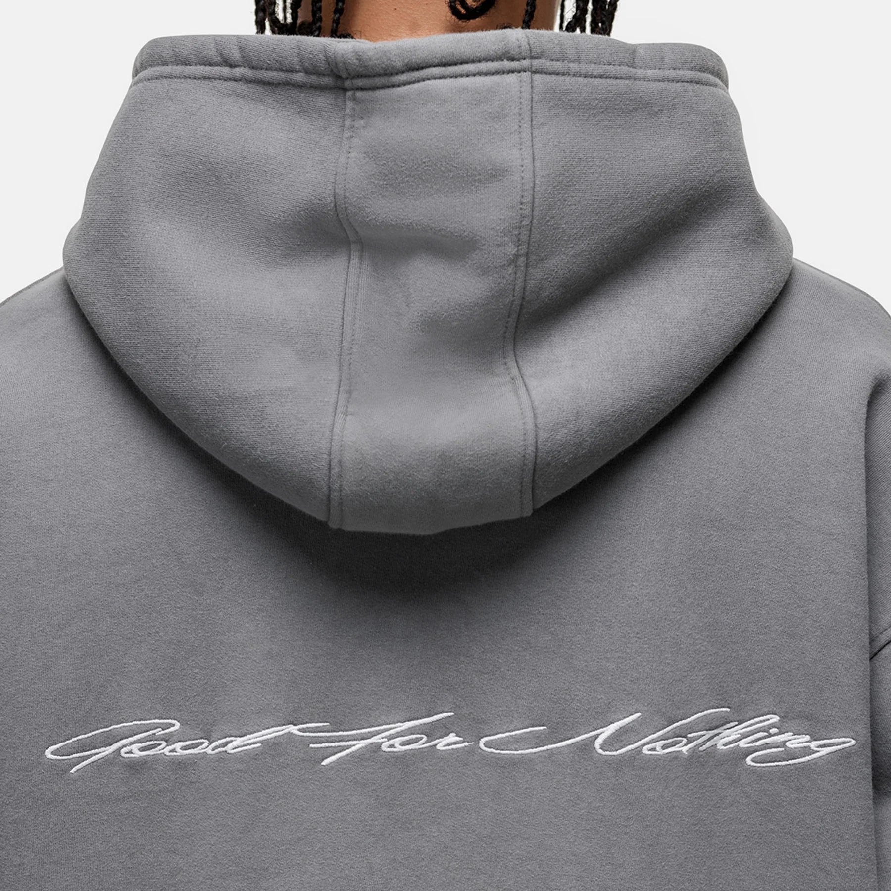 Scribble Washed Grey Hoodie - Image 4