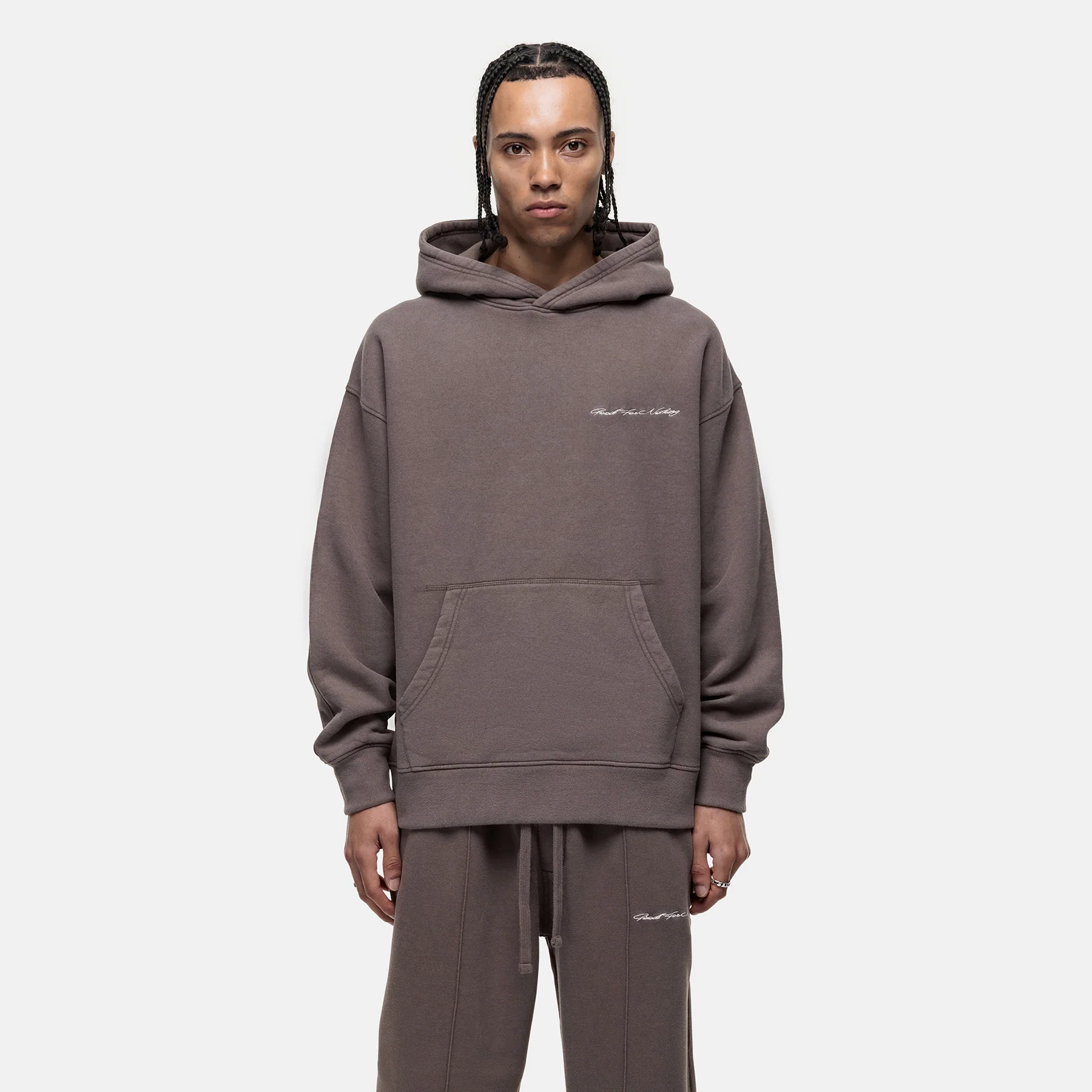 Scribble Washed Taupe Hoodie
