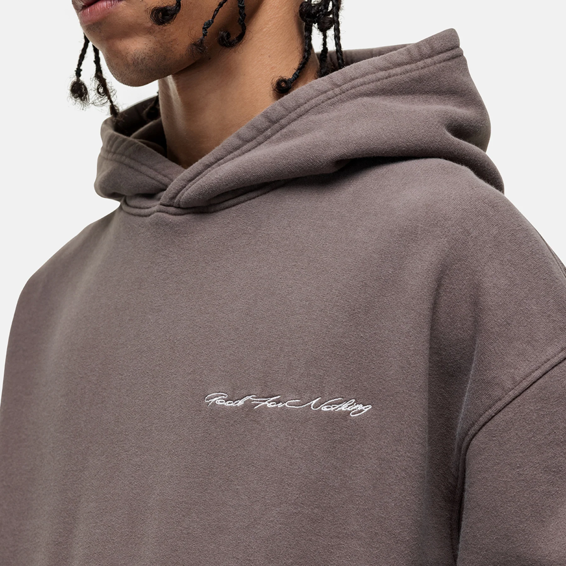 Scribble Washed Taupe Hoodie - Image 4