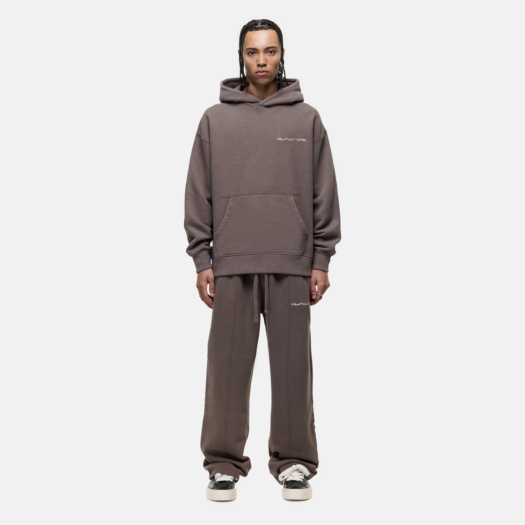 Scribble Washed Taupe Hoodie - Image 6