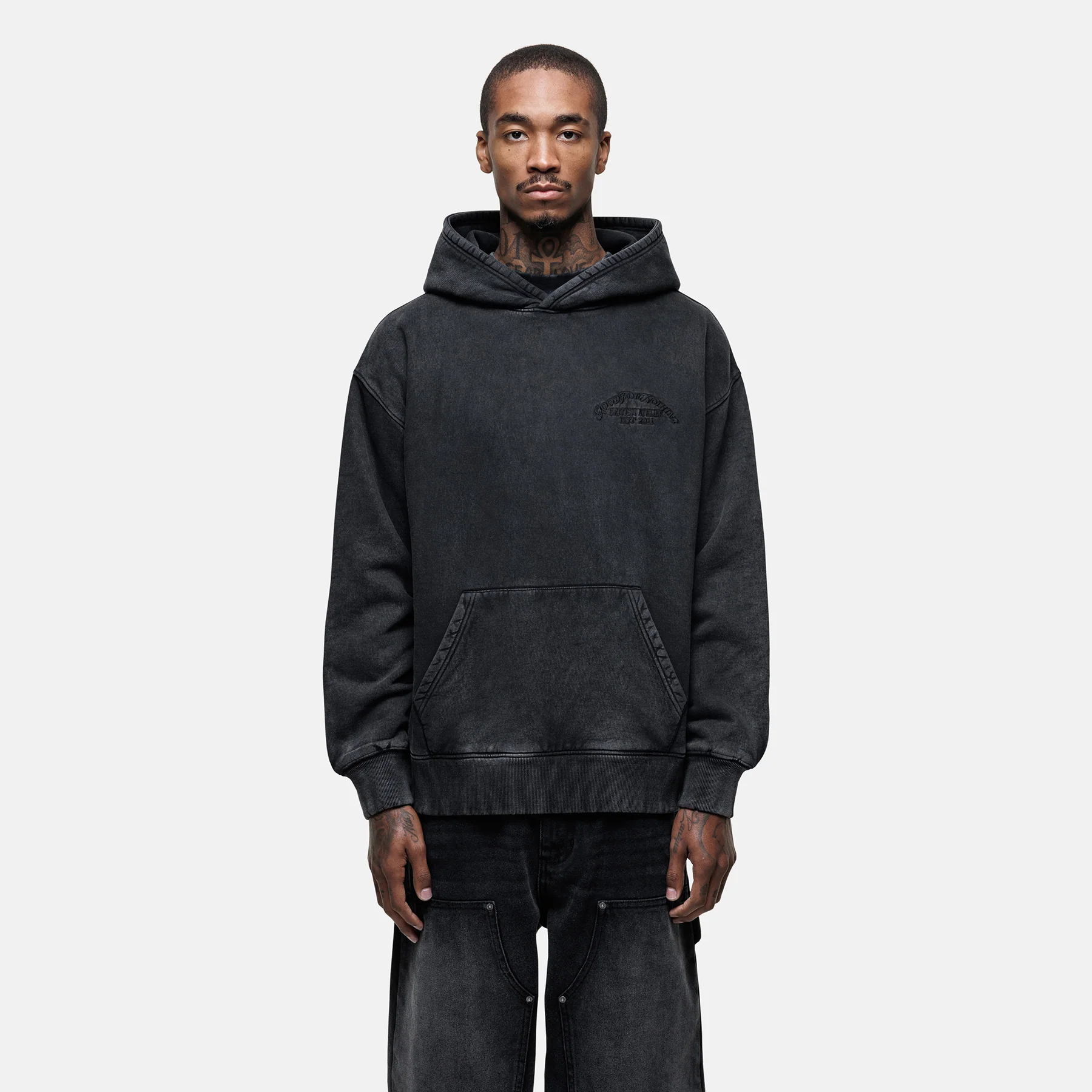Vintage Black Wash Hoodie