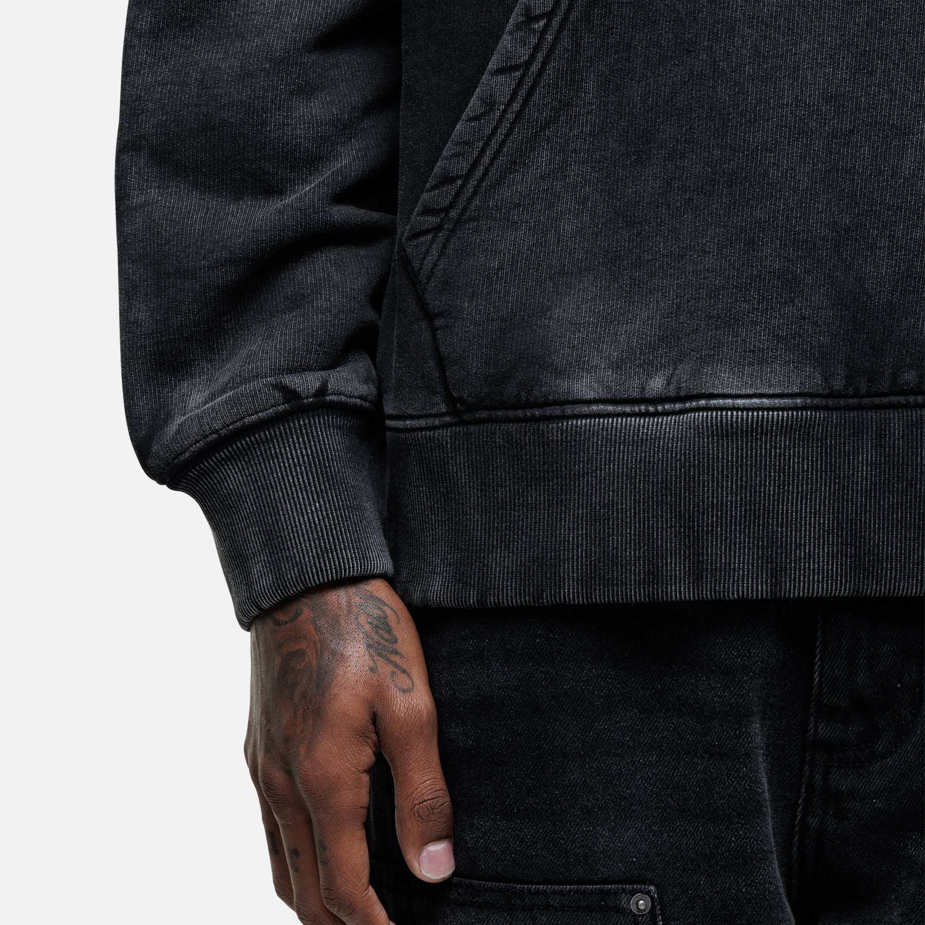 Vintage Black Wash Hoodie - Image 4
