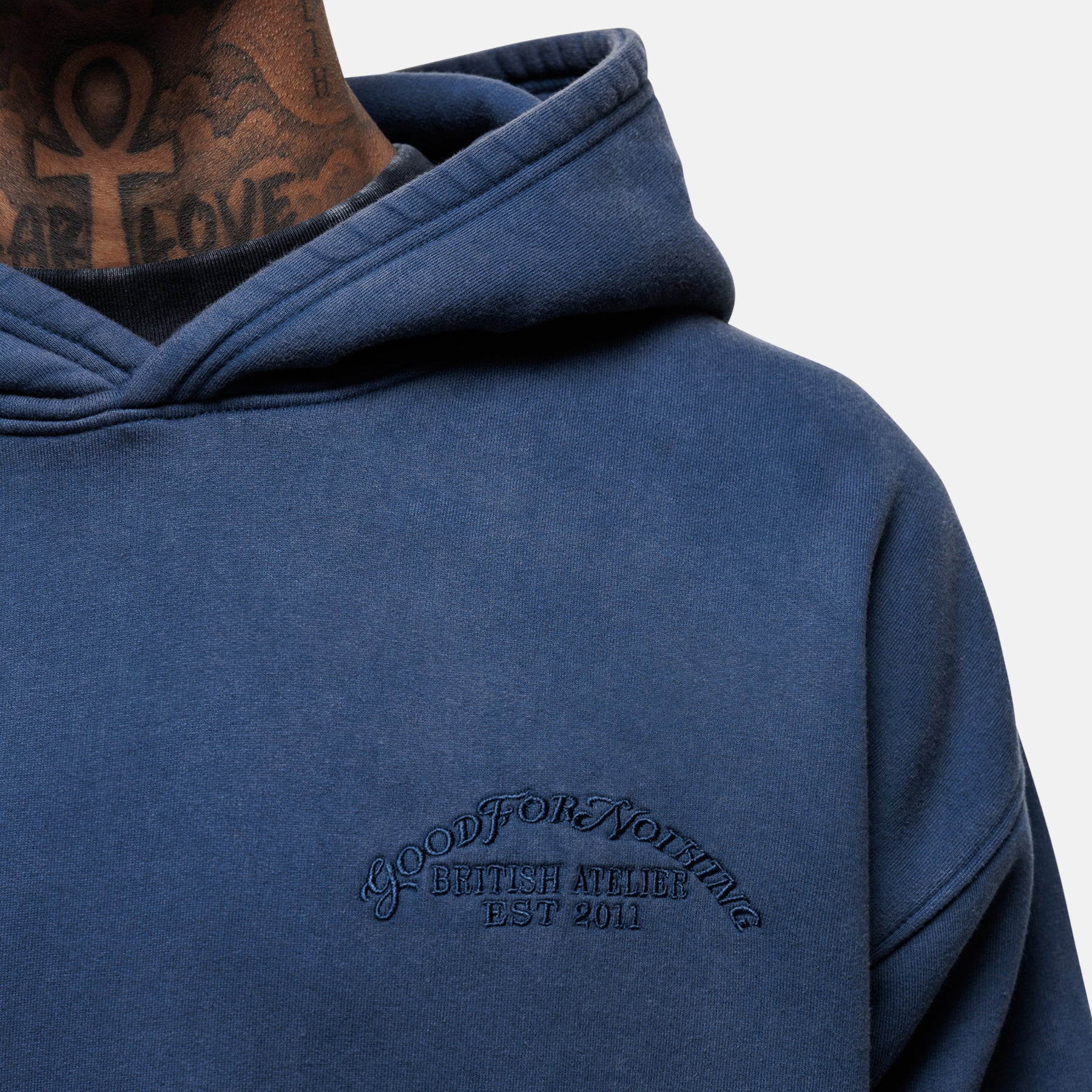 Vintage Blue Wash Hoodie - Image 2