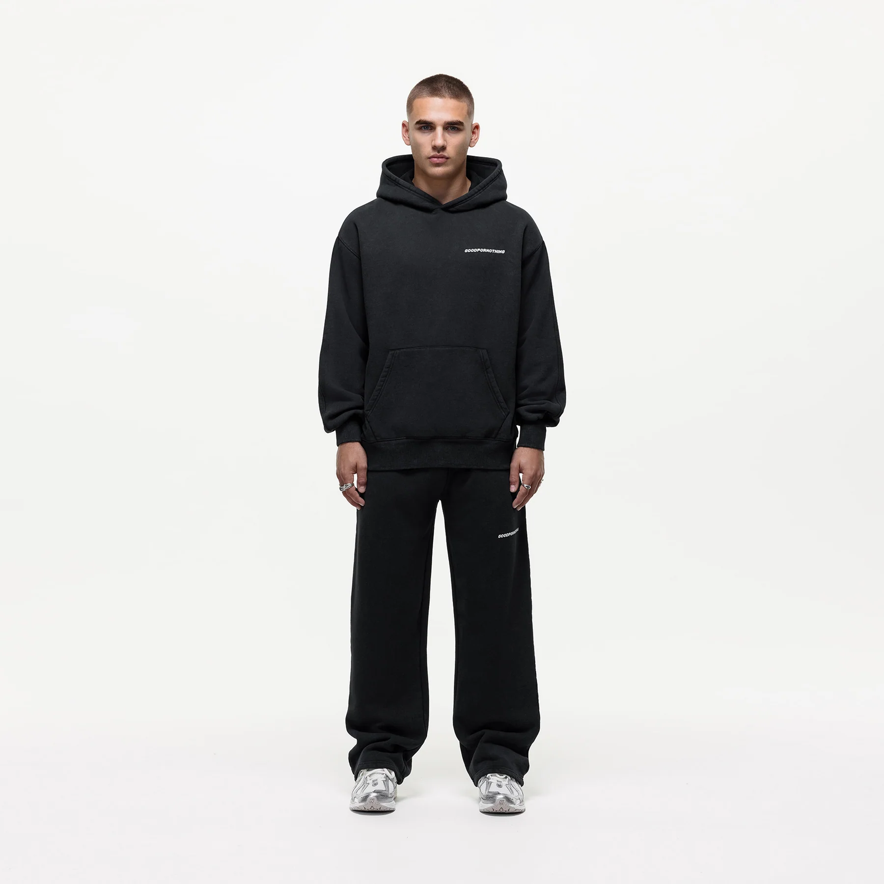 Vintage Washed Black Hoodie - Image 5