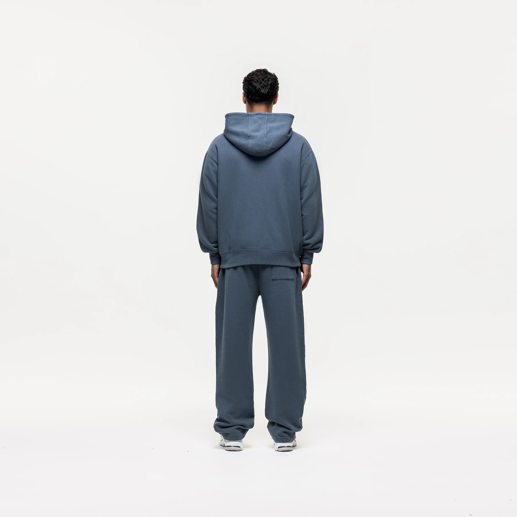 Vintage Washed Blue Zip Hoodie - Image 5