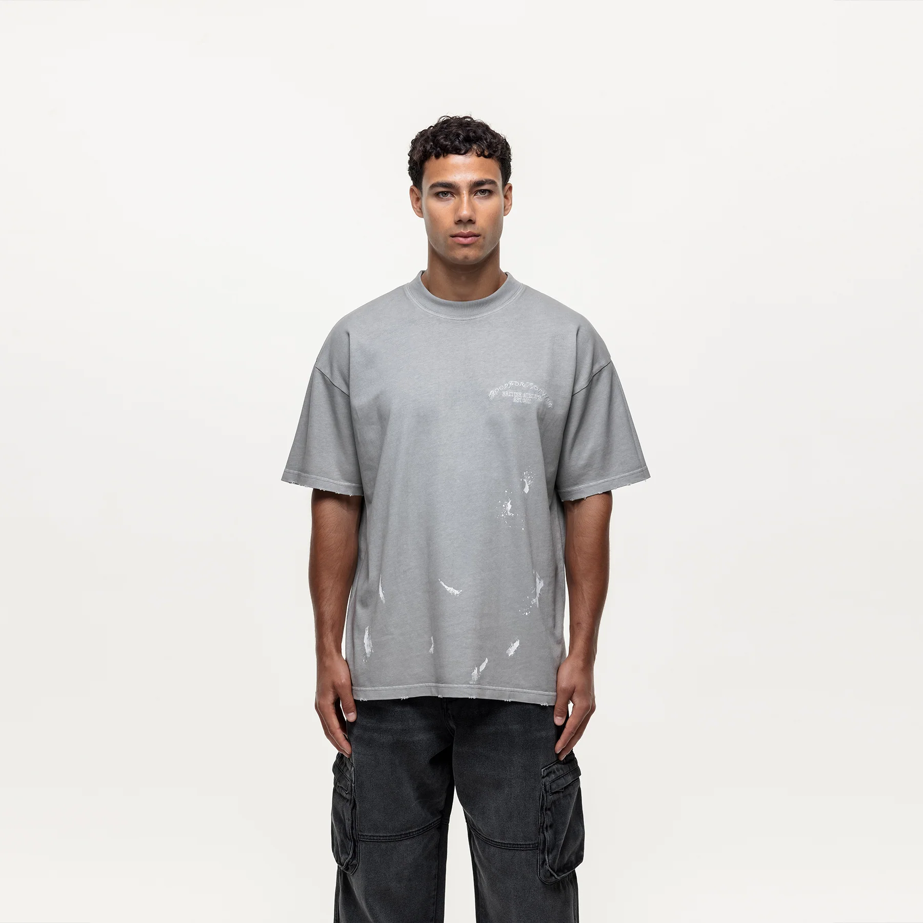 Abrade Grey Sprayed T-shirt