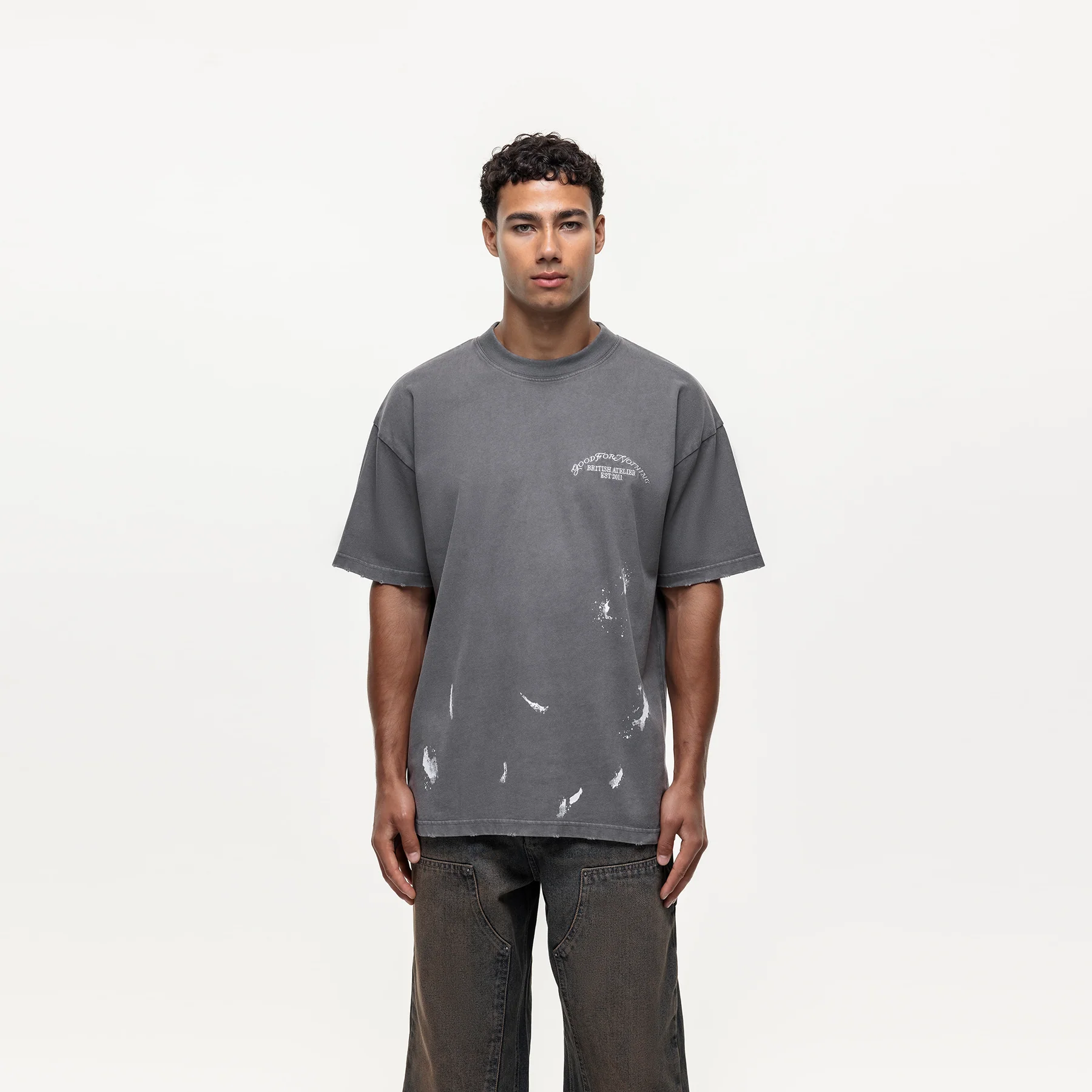 Abrade Taupe Sprayed T-shirt