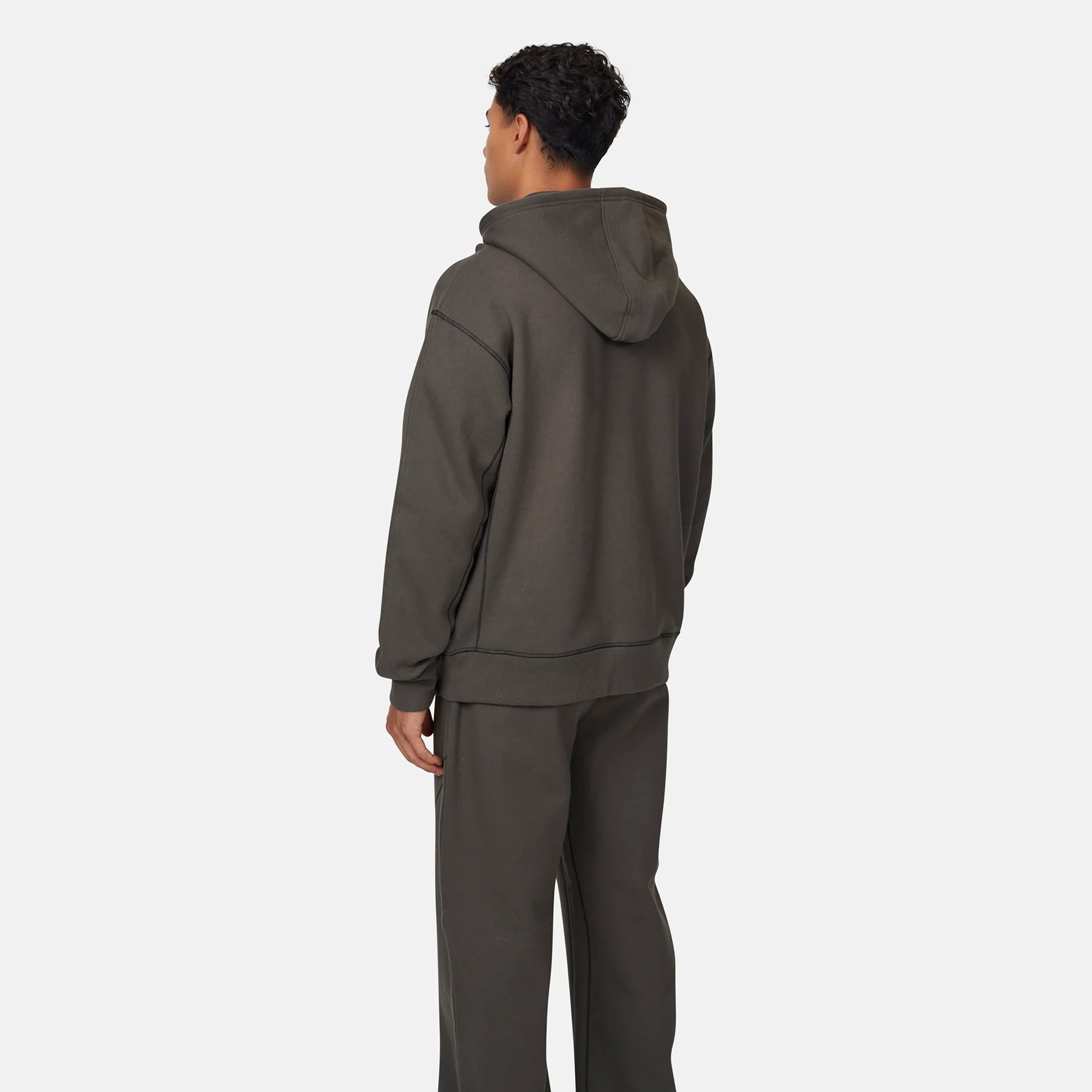 Overlock Gunmetal Zip Hoodie - Image 3