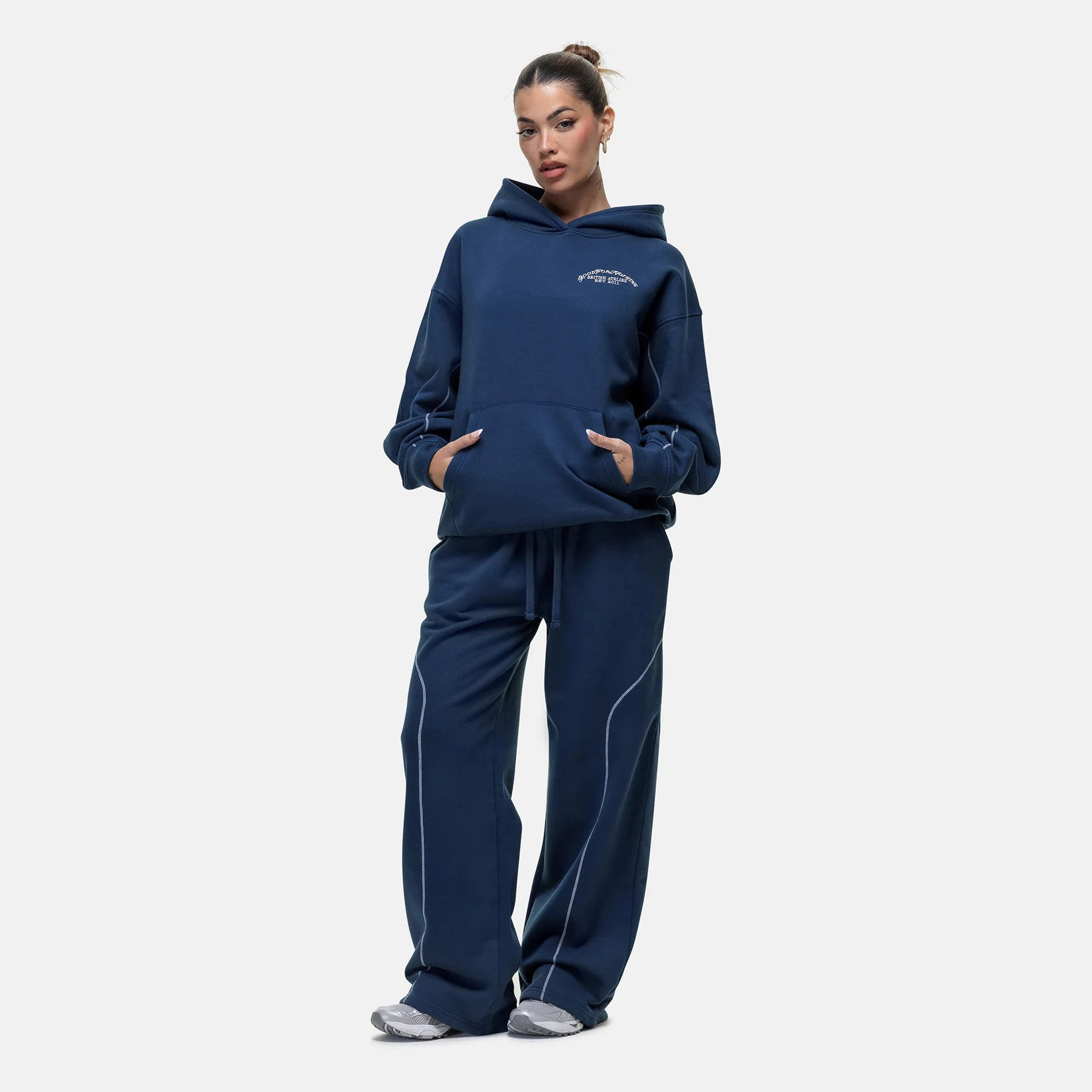 Overlock Washed Blue Hoodie - Image 4