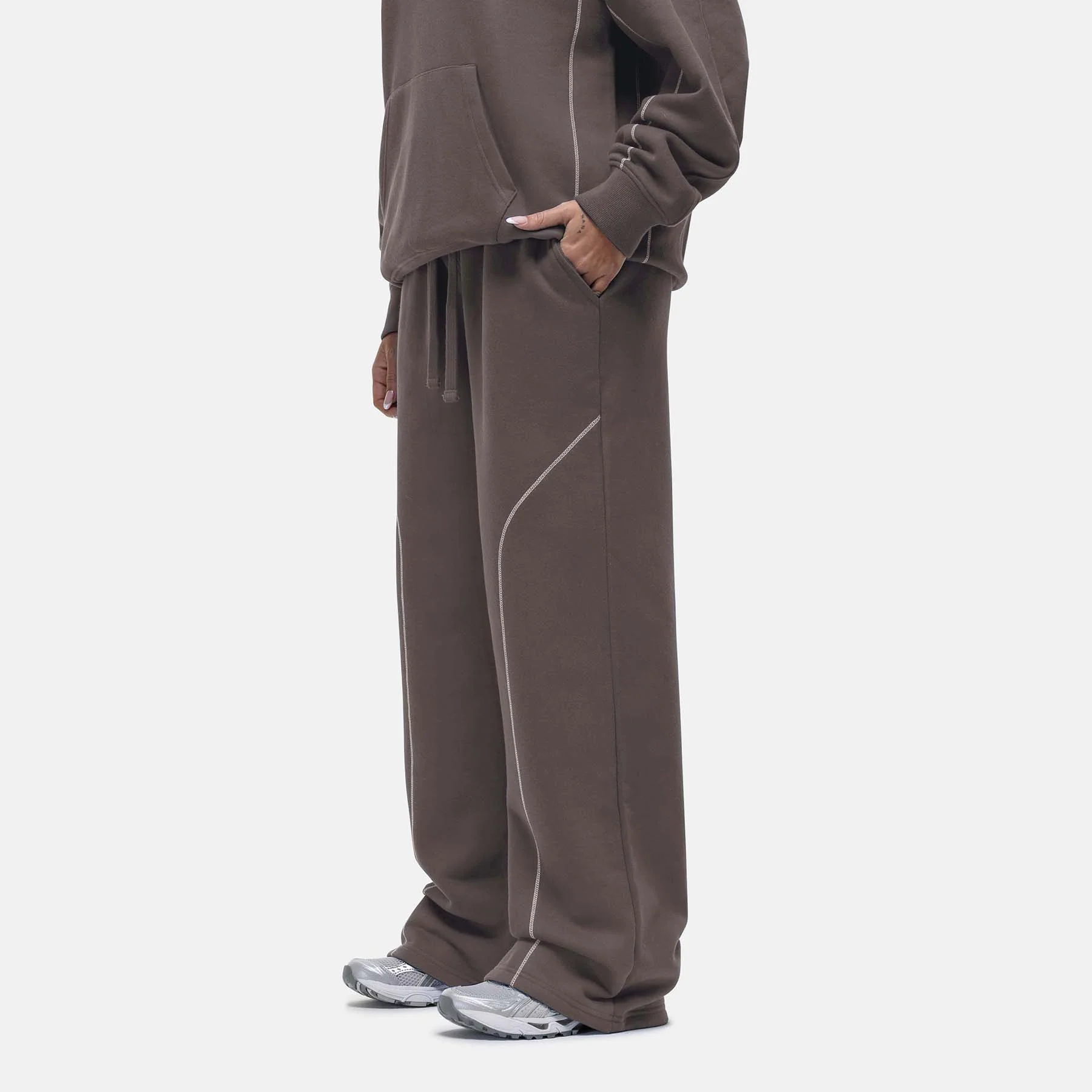 Overlock Washed Taupe Sweatpant - Image 2