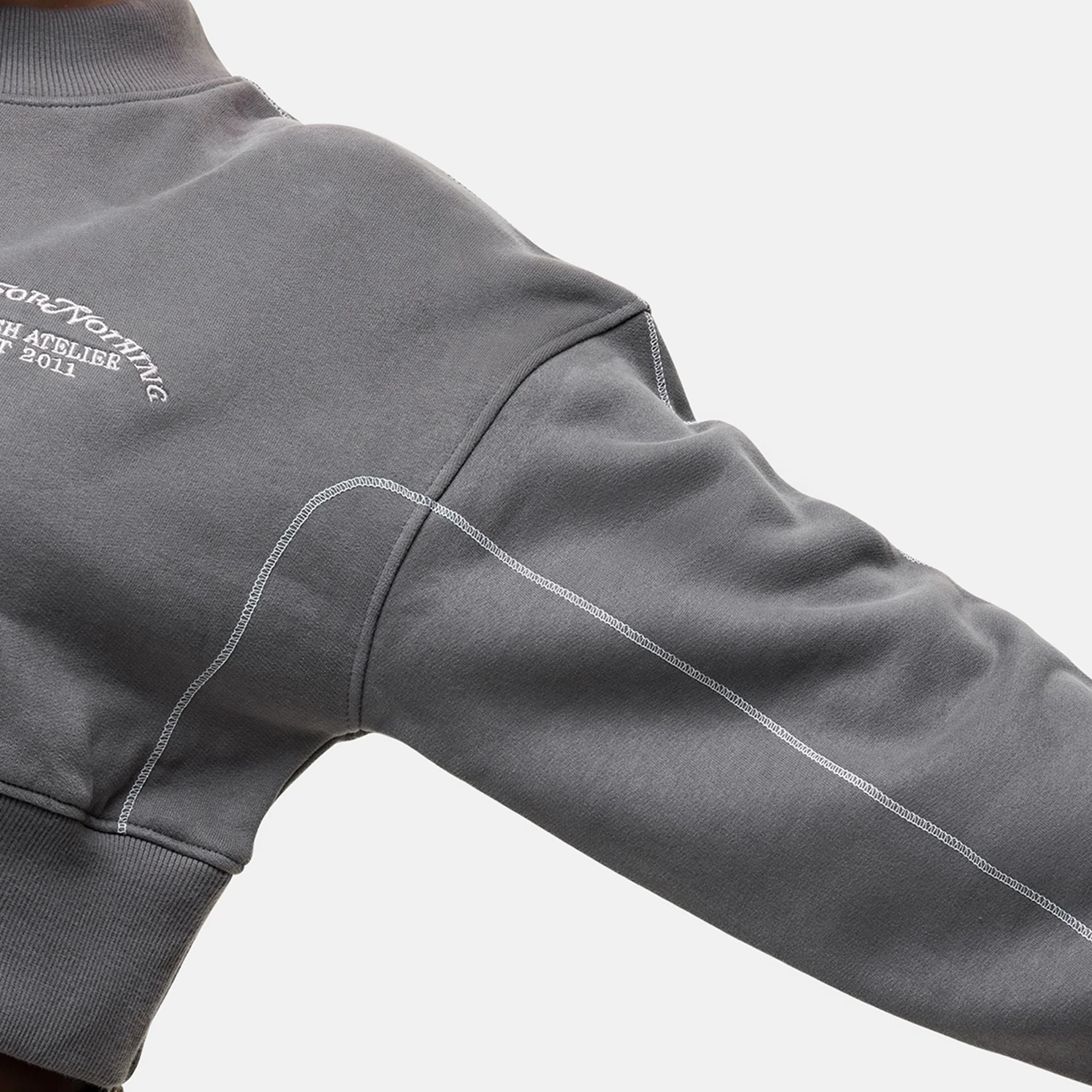 Overlock Washed Gunmetal Hoodie - Image 4
