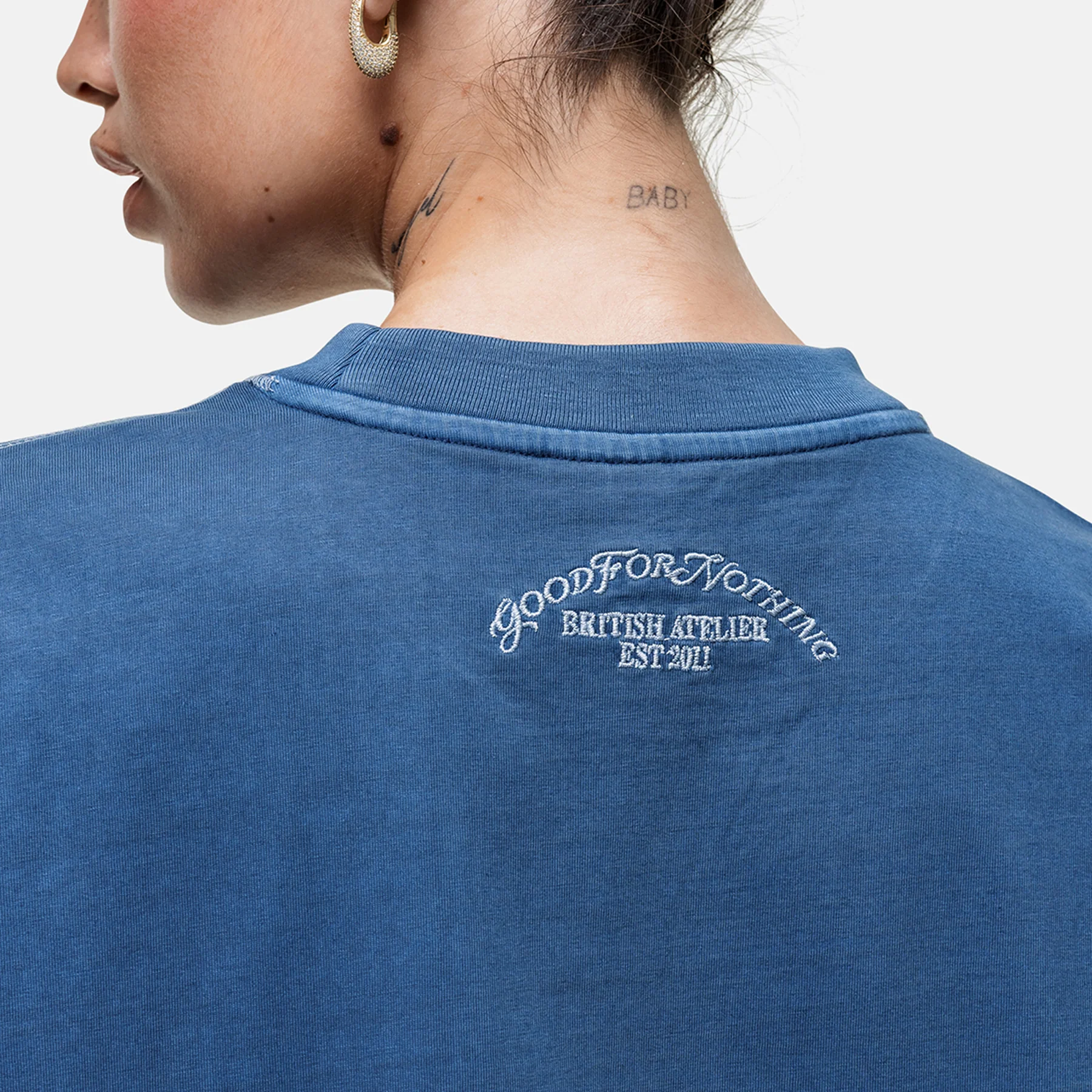 Overlock Washed Blue T-shirt - Image 3