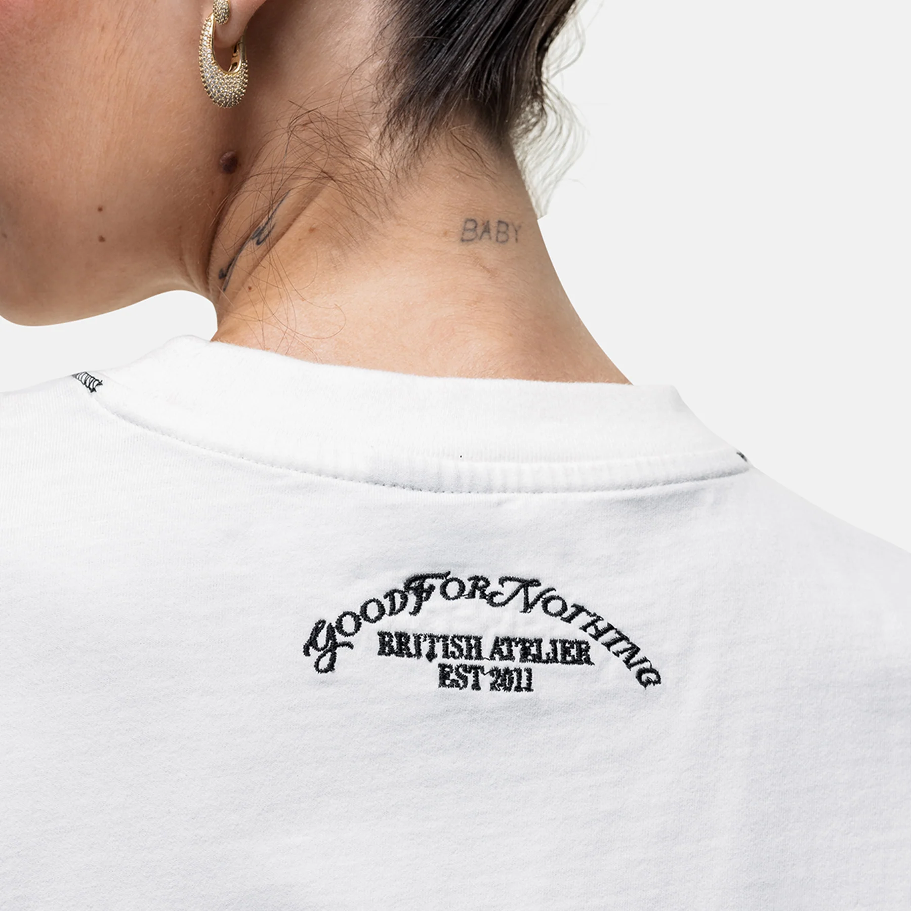 Overlock Vintage White T-shirt - Image 4