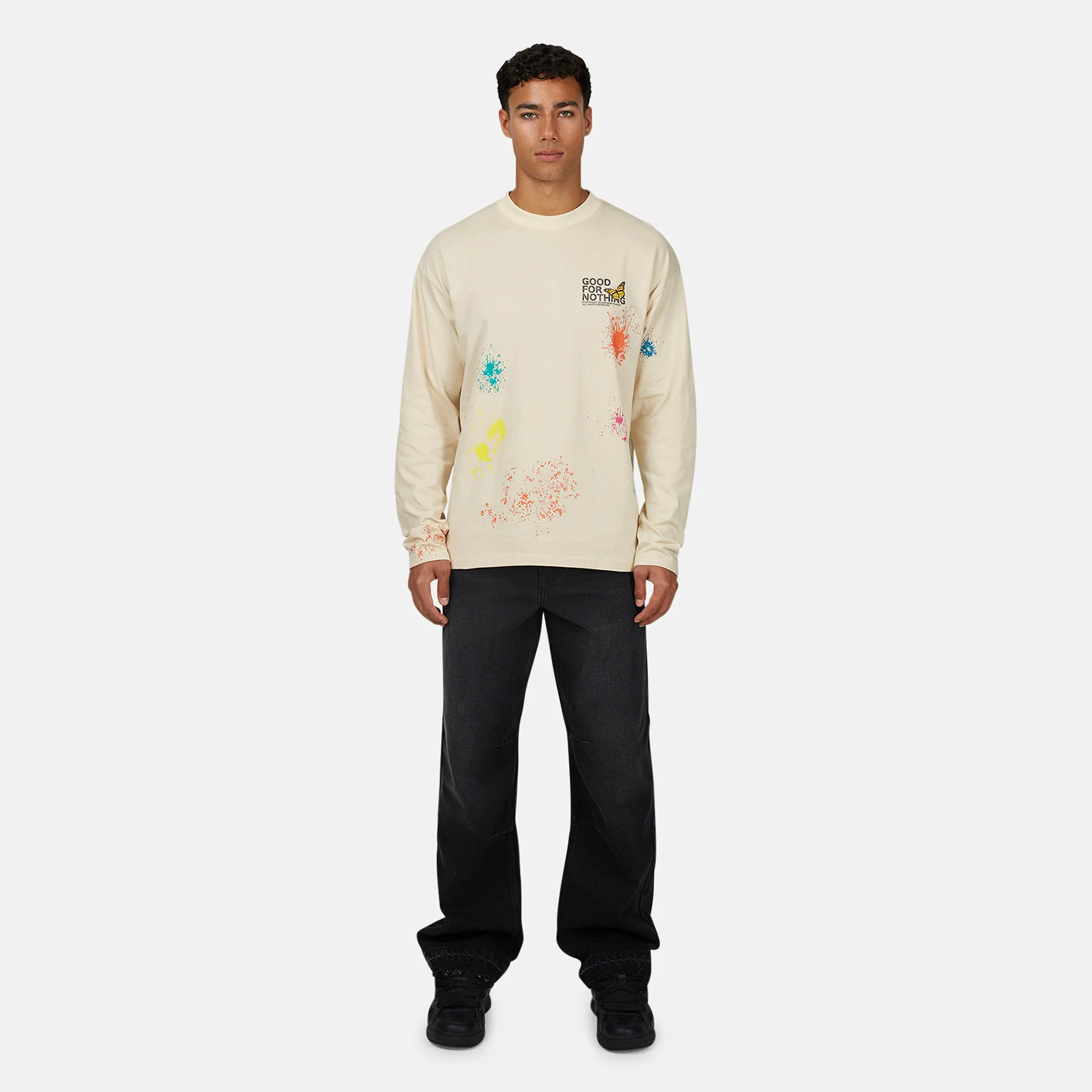 Pigment Butterfly Cream Longsleeve T-shirt - Image 5