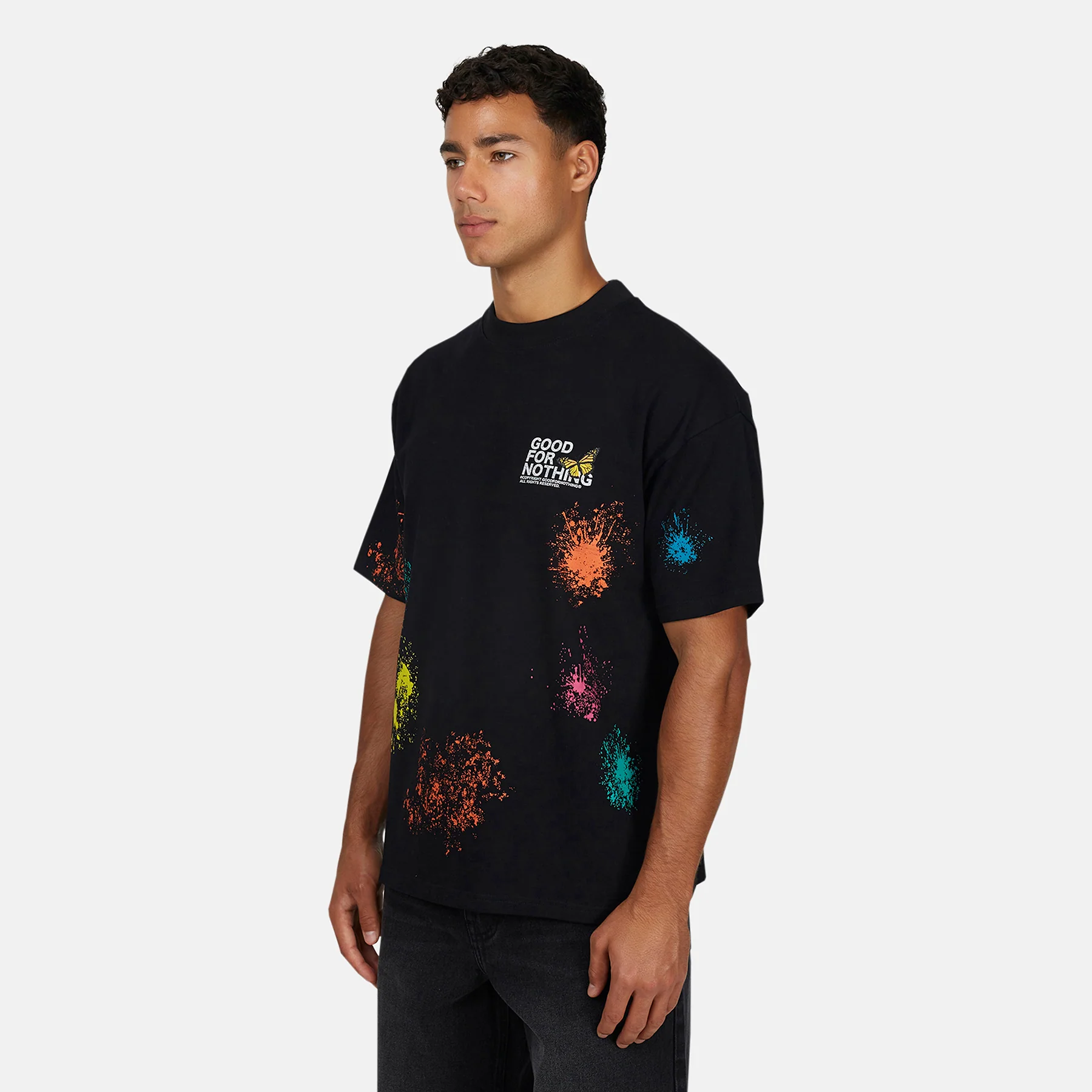 Pigment Butterfly Paint Black T-shirt - Image 3