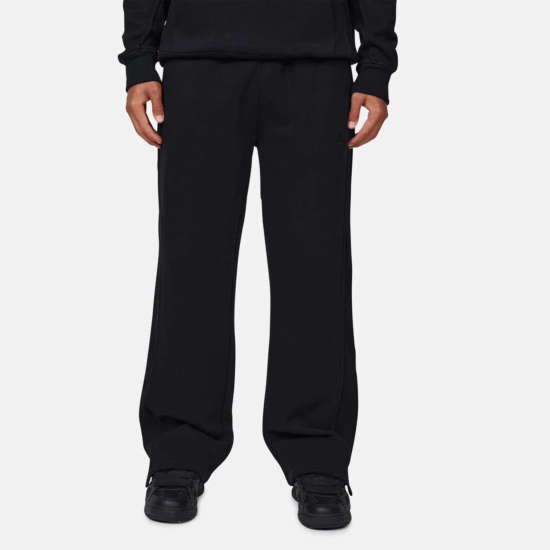 Monogram Black Split Hem Jogger