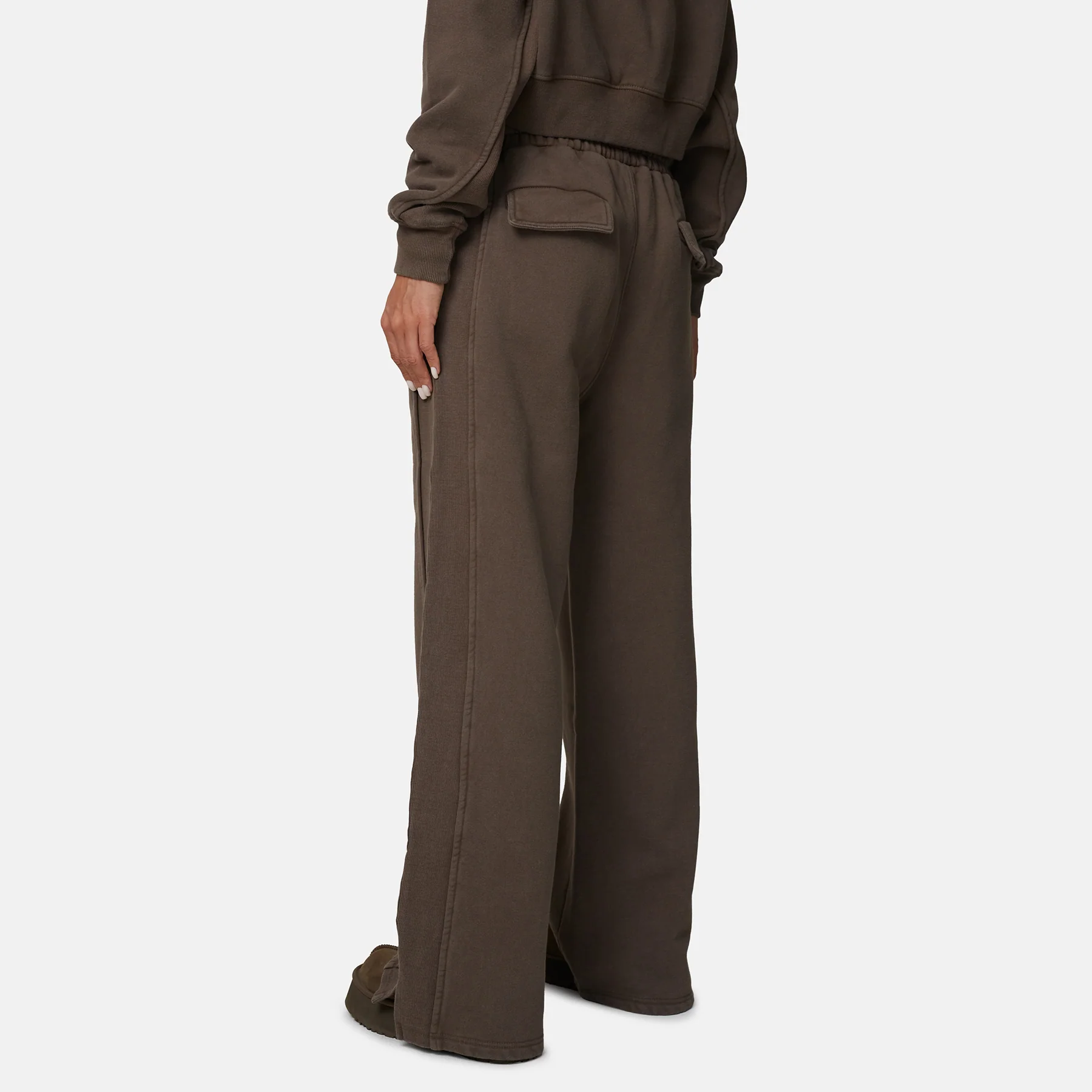 Monogram Brown Split Hem Jogger - Image 4