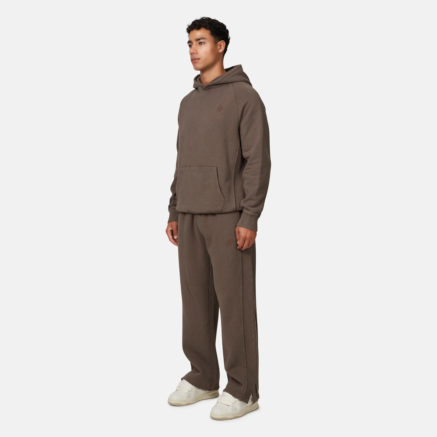 Monogram Brown Split Hem Jogger - Image 5