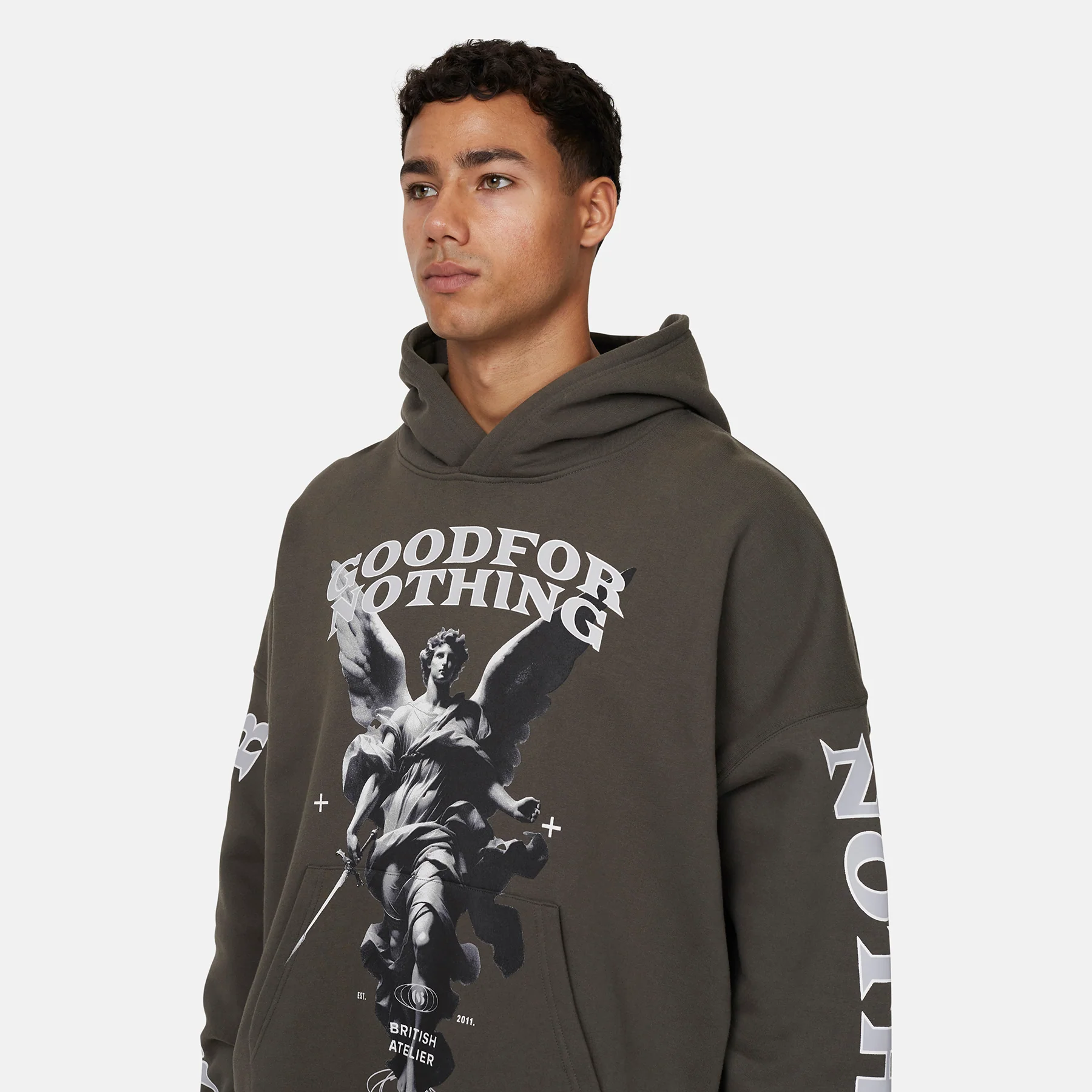 Awakening Boxy Khaki Hoodie - Image 6