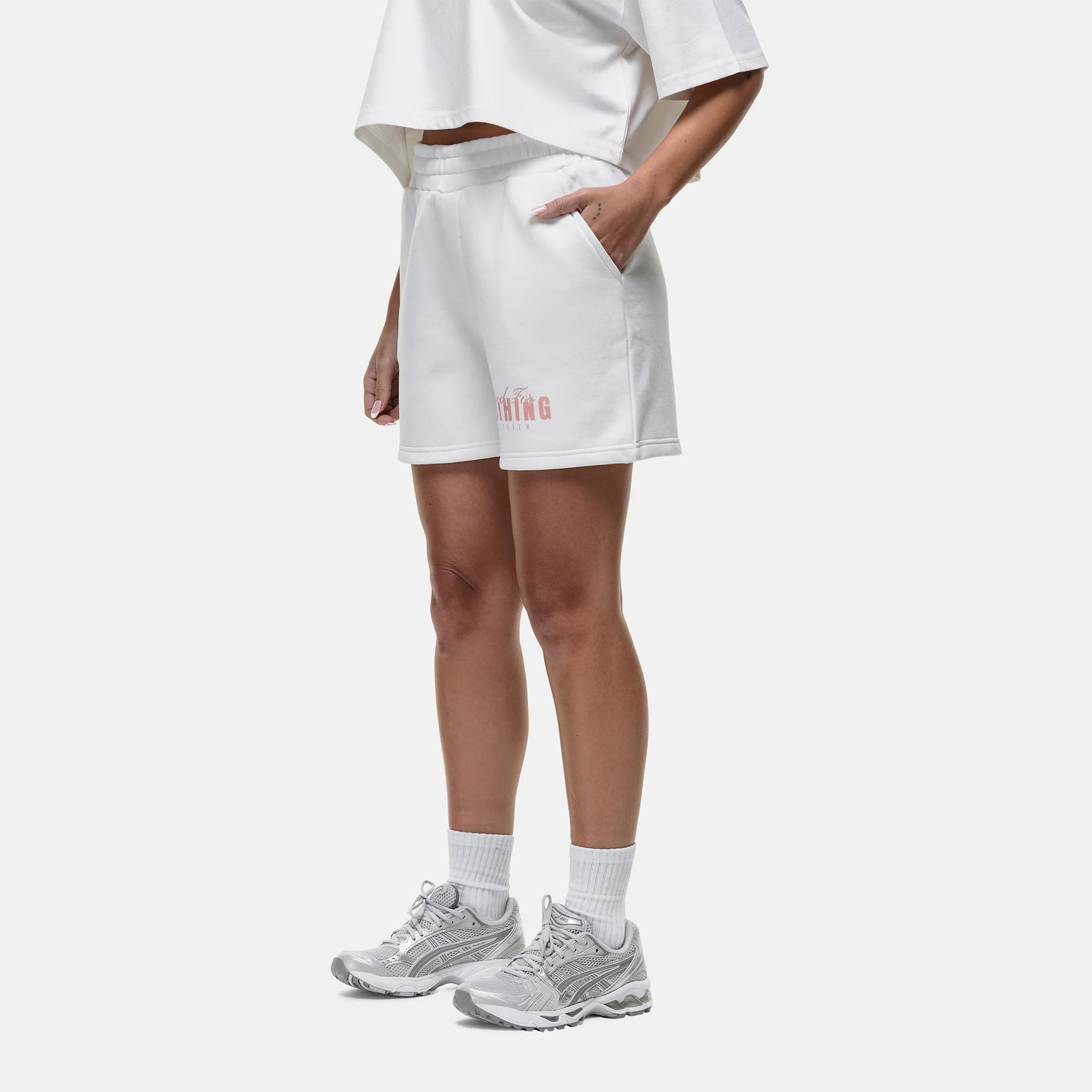 Washed Butterfly Off White Shorts - Image 3