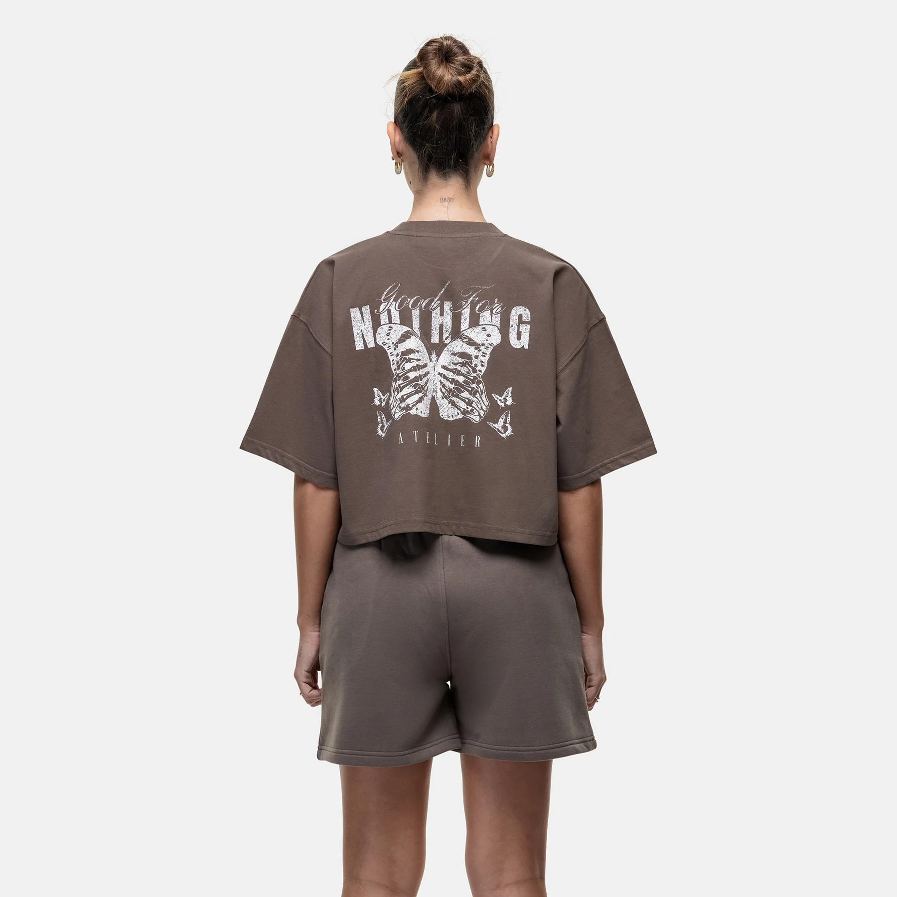 Washed Taupe Butterfly T-shirt - Image 3