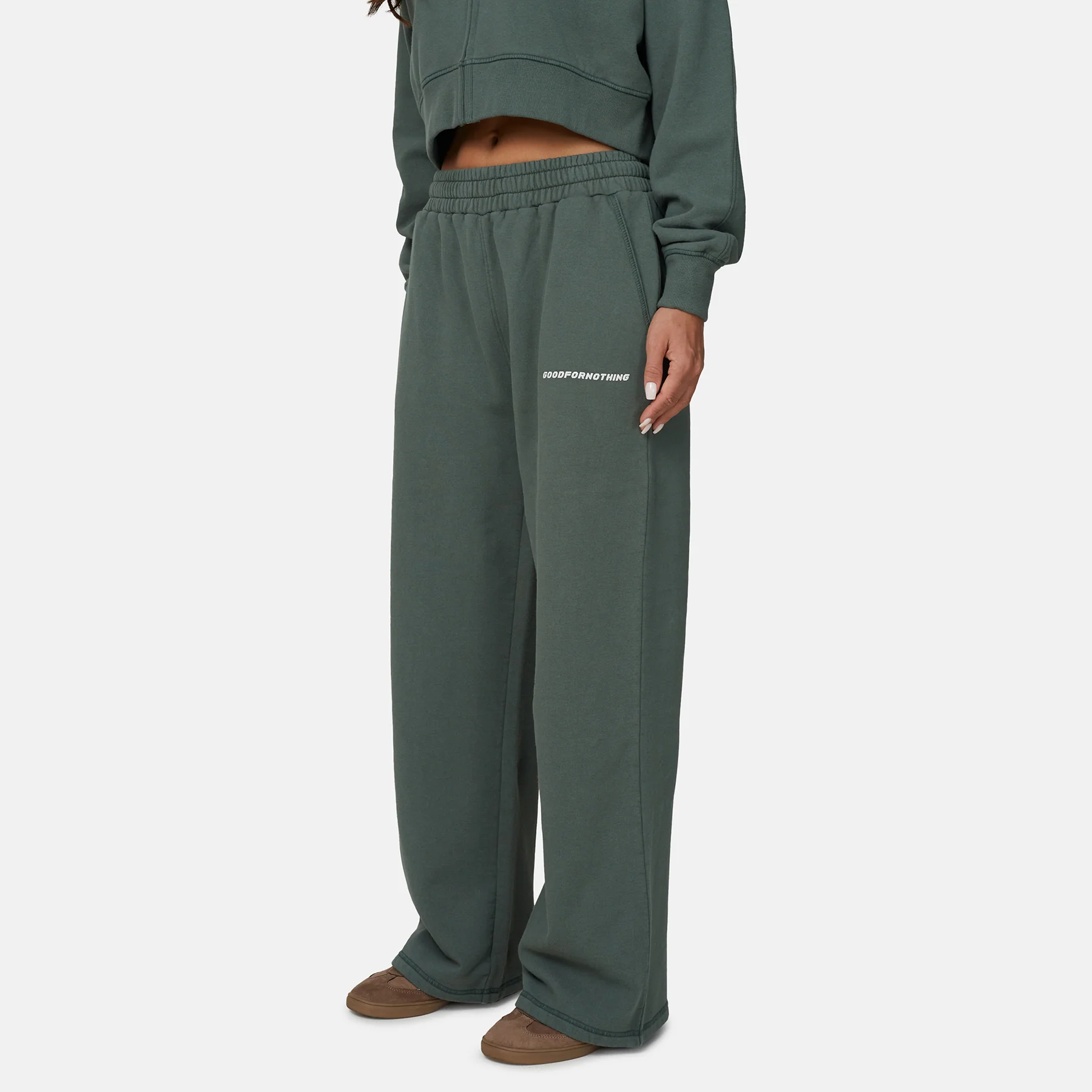Vintage Washed Green Sweatpants - Image 2