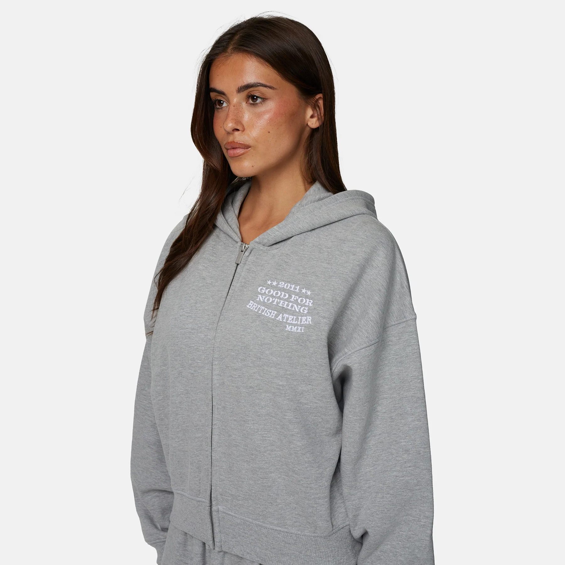 Icarus Grey Marl Zip Hoodie - Image 4