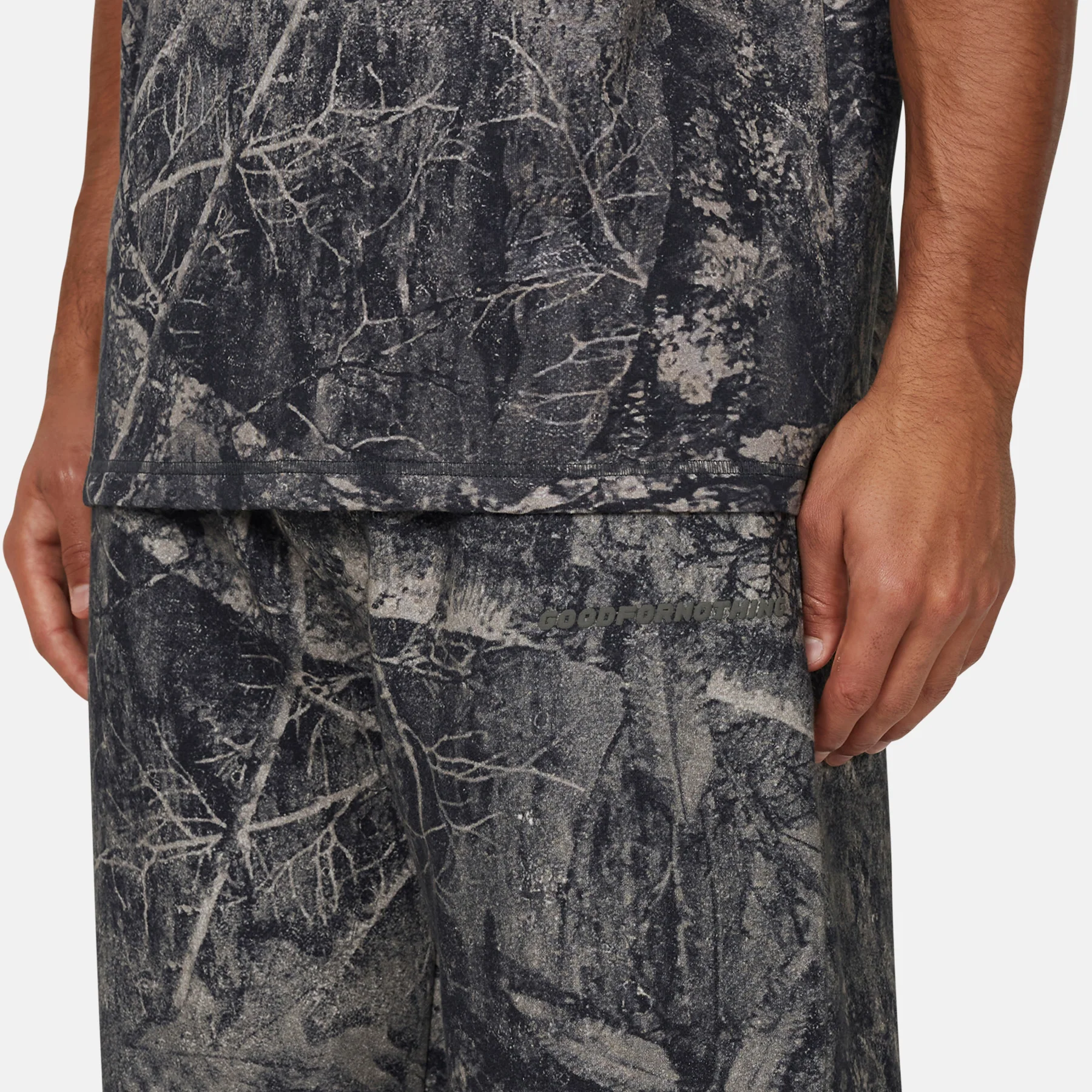 Woodland Camo Black Sweatpants - Image 2